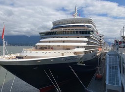 a really big ship at the dock
