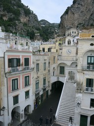 Atrani town church (under clock face)