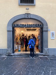 Barb checking out an Amalfi shop