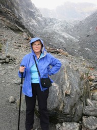 Barb resting on the hike