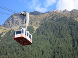 cable car going up from Wengen