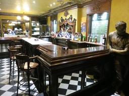 Cafe Iruna with bust of Hemingway