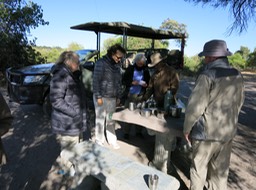 coffee break time during a morning drive