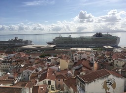 cruise ships in the Lisbon Harbor