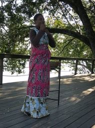 demonstrating wearing a chitenge if "not available"