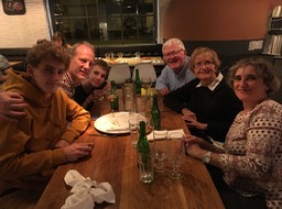 dinner with Russ's cousin's family in Madrid