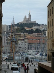 Notre-Dame de la Garde from the Marseille harbor