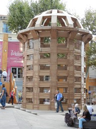 cardboard box structure in Marseille park