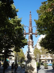 an interesting street light near Sagrada Familia