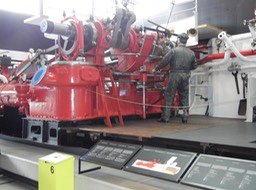 ship engine display in transportation museum
