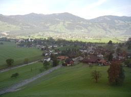 view of Lungern as we approached on the train from the south