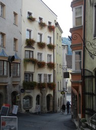 street scene in Hall, Austria