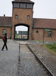 entrance to Birkenau death camp; Poland