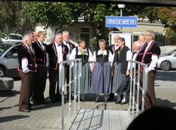 folks greeting the Brienz boat on a Sunday