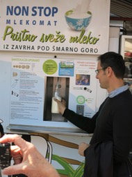 fresh milk dispenser; Ljubljana, Slovenia