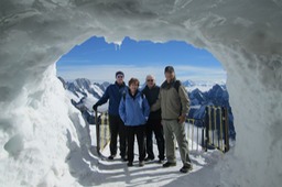 through an ice cave