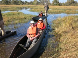 in a Mokoro in the Okavango Delta