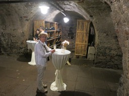in the castle wine cellar!