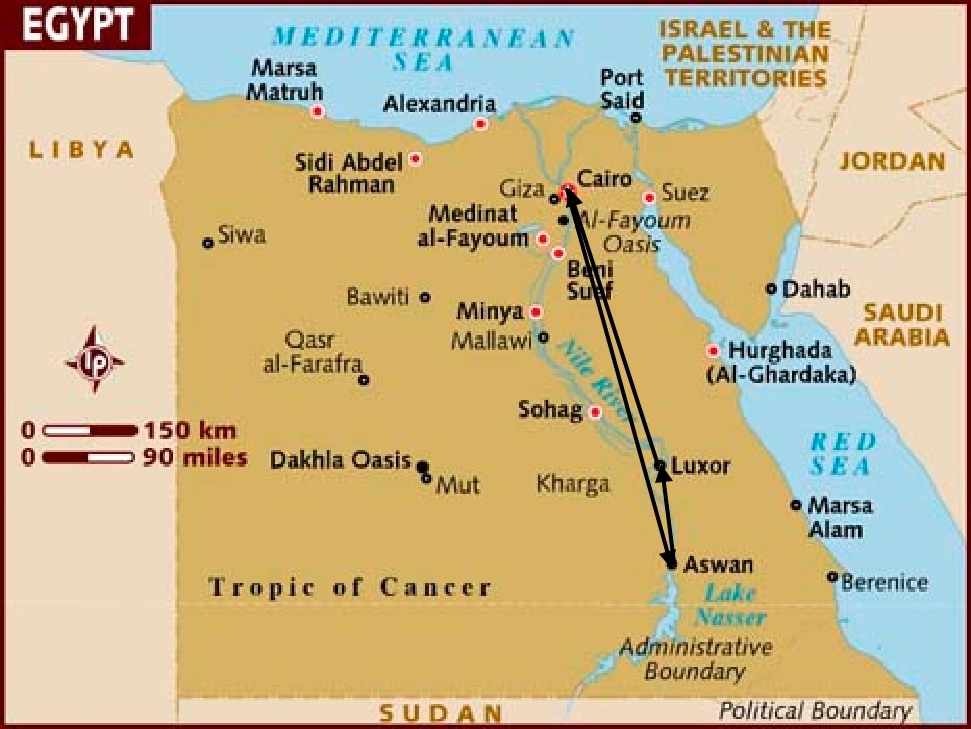 map_of_egypt - route