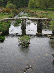 medieval clapper bridge at Postbridge