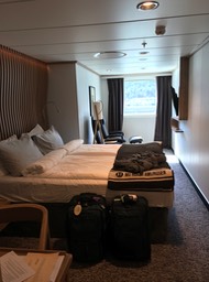 our cabin looking toward window