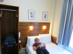 our tiny London hotel room