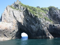 out the other side of the hole