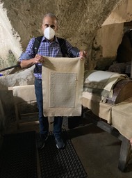 paper pulp on drying backing