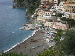 Positano restaurant row & beach