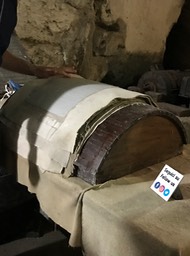 pulp is deposted onto backing