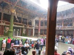 rain before play at the Globe!