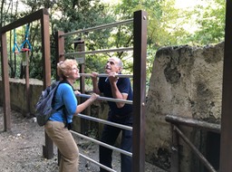 Rich & Mary stopping for exercise during hike