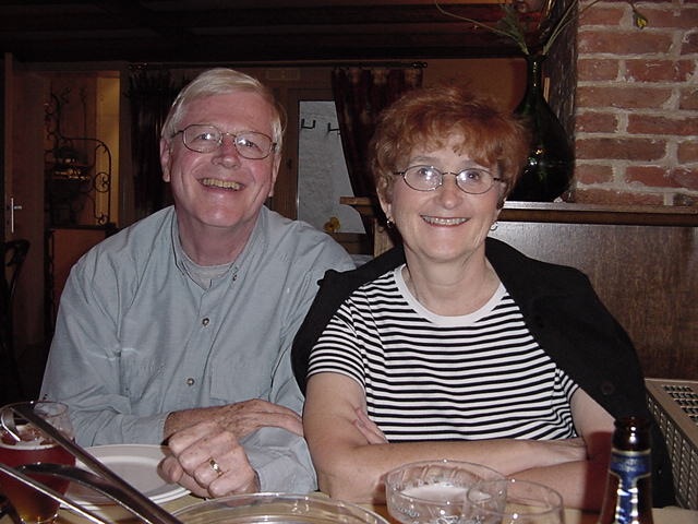 Russ & Barb in Bruges Restaurant