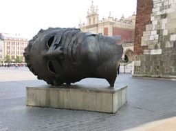 sculpture in Krakow town square
