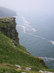 sea below Tintagel Castle ruins