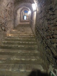stairs to the castle wine cellar