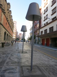 street lights outside Azkuna Zentroa Building, Bilbao
