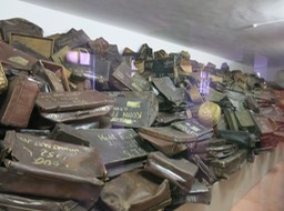 suitcases brought by people to Auschwitz
