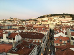 The Bairro Alto area; we walked to that castle!