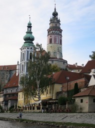 the castle round tower in the back