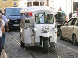 Tuk-Tuks for hire, popular in Lisbon