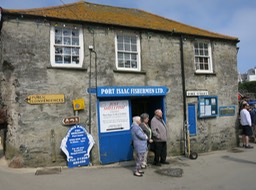 village scene in Port Isaac