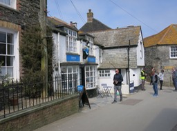 village scene in Port Isaac