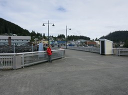waiting on the dock Wrangell dock for our ride back to the ship